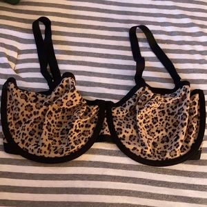 Cuup leopard balconette mesh bra 36G